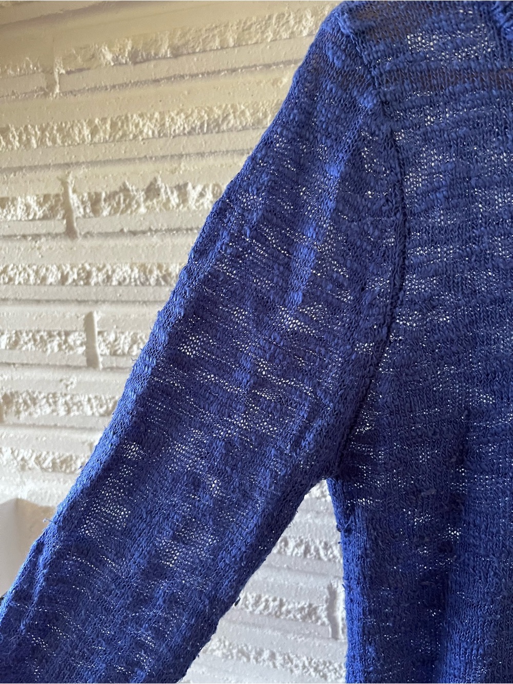 Sheer Blue Knit Long-Sleeve Top - Picture 2 of 3